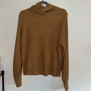 Ambiance Brown Turtleneck Sweater Ribbed Knit